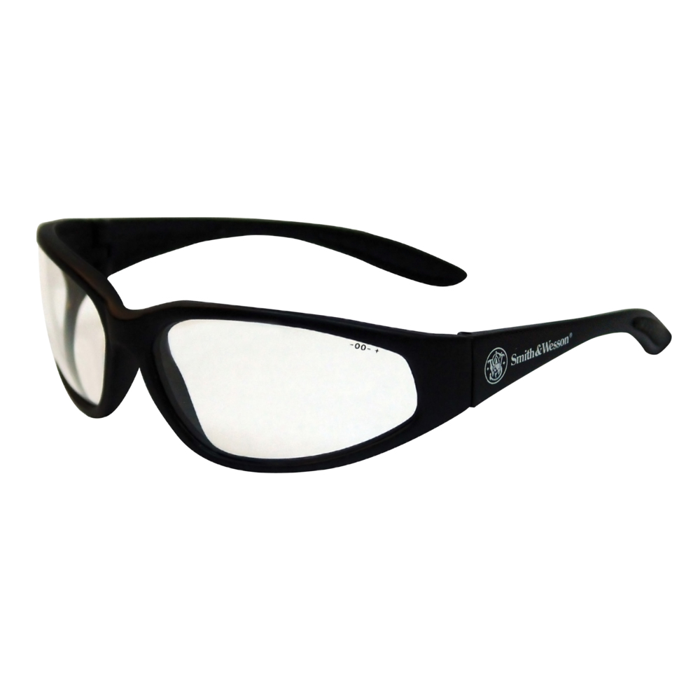 Smith & Wesson® 38 Special™ Safety Glasses (19856), Clear Lenses, Black Frame, Unisex for Men and Women (Qty 12) - 19856