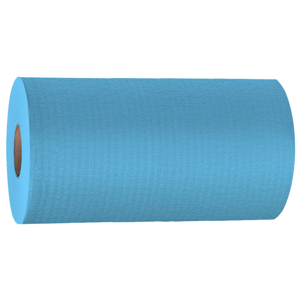Chiffons de nettoyage multitâches WypAll® General Clean X60 (35431), petit rouleau, bleus, 130 feuilles/rouleau, 6 rouleaux/caisse, 780 lingettes/caisse - 35431