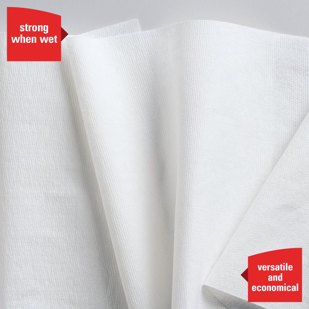 WypAll® General Clean X50 Cleaning Cloths (35015), Strong for Extended Use, Jumbo Roll, White, 1,100 Sheets / Roll - 35015
