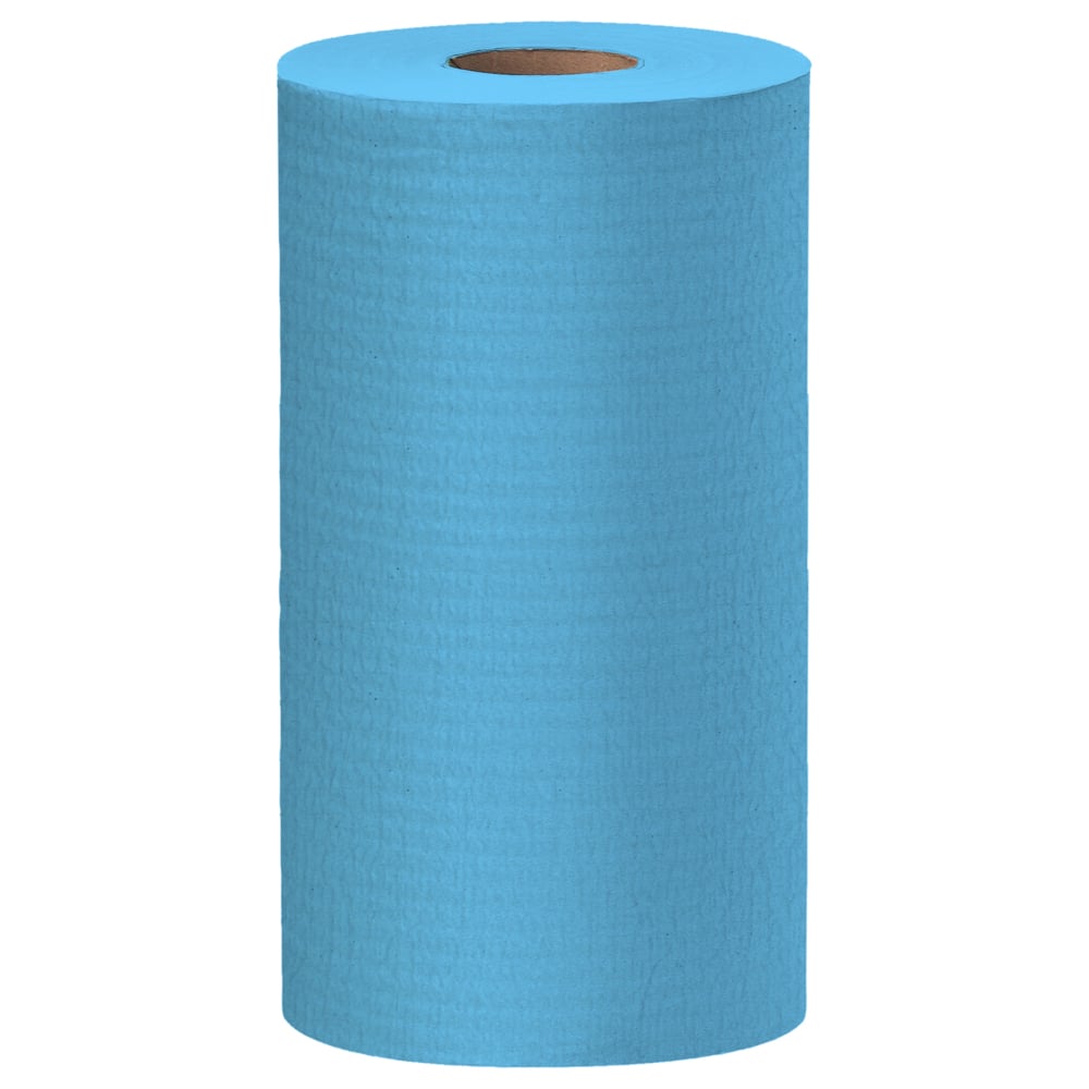 WypAll® GeneralClean™ X60 Multi-Task Cleaning Cloths (35411), Small Roll, Strong and Absorbent Towels, Blue (130 Sheets/Roll, 12 Rolls/Case, 1,560 Sheets/Case) - 35411