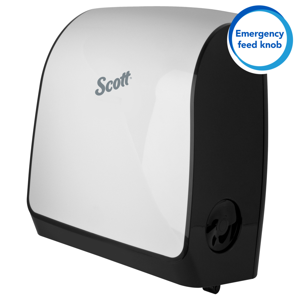 Scott® Pro Manual Hard Roll Towel Dispenser (29735), White, for Green Core Scott® Pro Roll Towels, 12.66" x 16.44" x 9.18" (Qty 1) - 29735