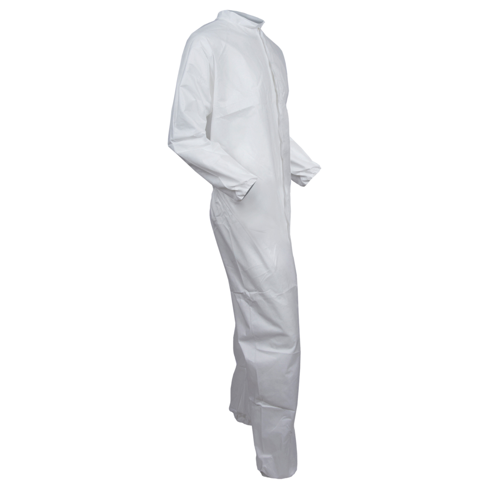 KleenGuard™ A40 Liquid & Particle Protection Coveralls (44302), Zipper Front, White, Medium (Qty 25) - 44302