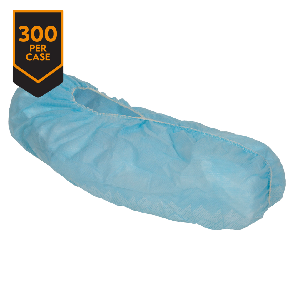 KleenGuard™ A10 Light Duty Shoe Covers (36811), Universal Size (One Size), Blue, Elastic, Ambidextrous, (Qty 300) - 36811