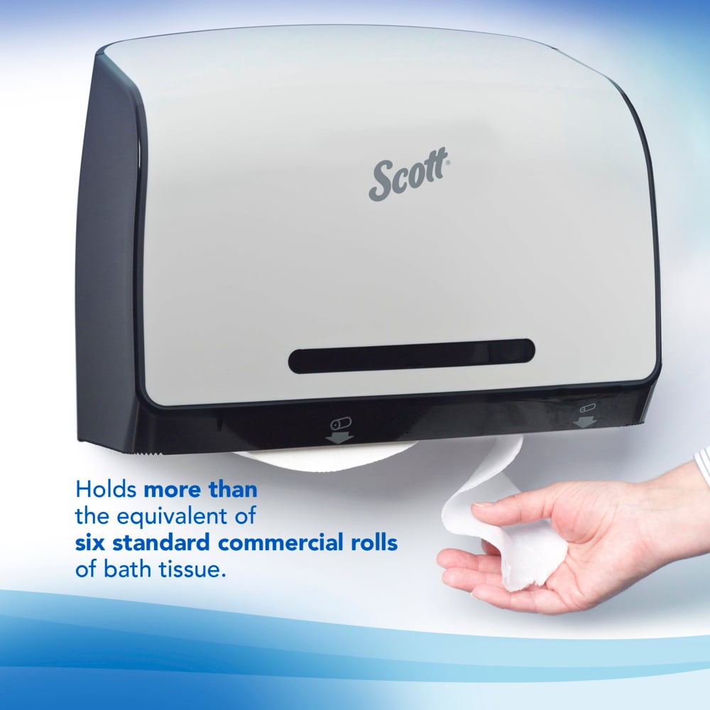 Scott® Pro Coreless Jumbo Roll Toilet Paper Dispenser (34832), White, 14.13" x 10.39" x 5.87" (Qty 1) - 34832