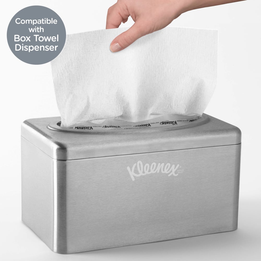 Kleenex® Hand Towels (11268), Ultra Soft and Absorbent, Pop-Up Box, White, (18 Boxes/Case, 70 Sheets/Box, 1,260 Sheets/Case) - 11268