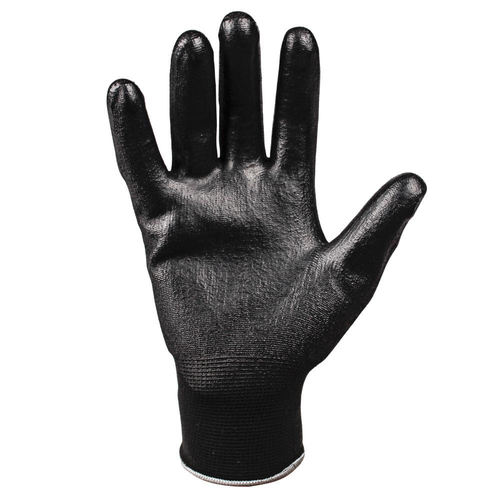 Gants en nitrile à revêtement lisse KleenGuard G40 (38428), taille 7 (petit), dos en tricot sans couture, taux de résistance à l’usure de niveau 3, noirs, 12 paires/sac, 5 sacs/caisse, 60 paires - 38428