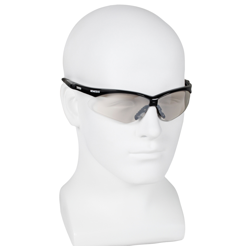 KleenGuard™ V30 Nemesis Safety Glasses (25685), Indoor / Outdoor Lens with Black Frame, 12 Pairs / Case - 25685