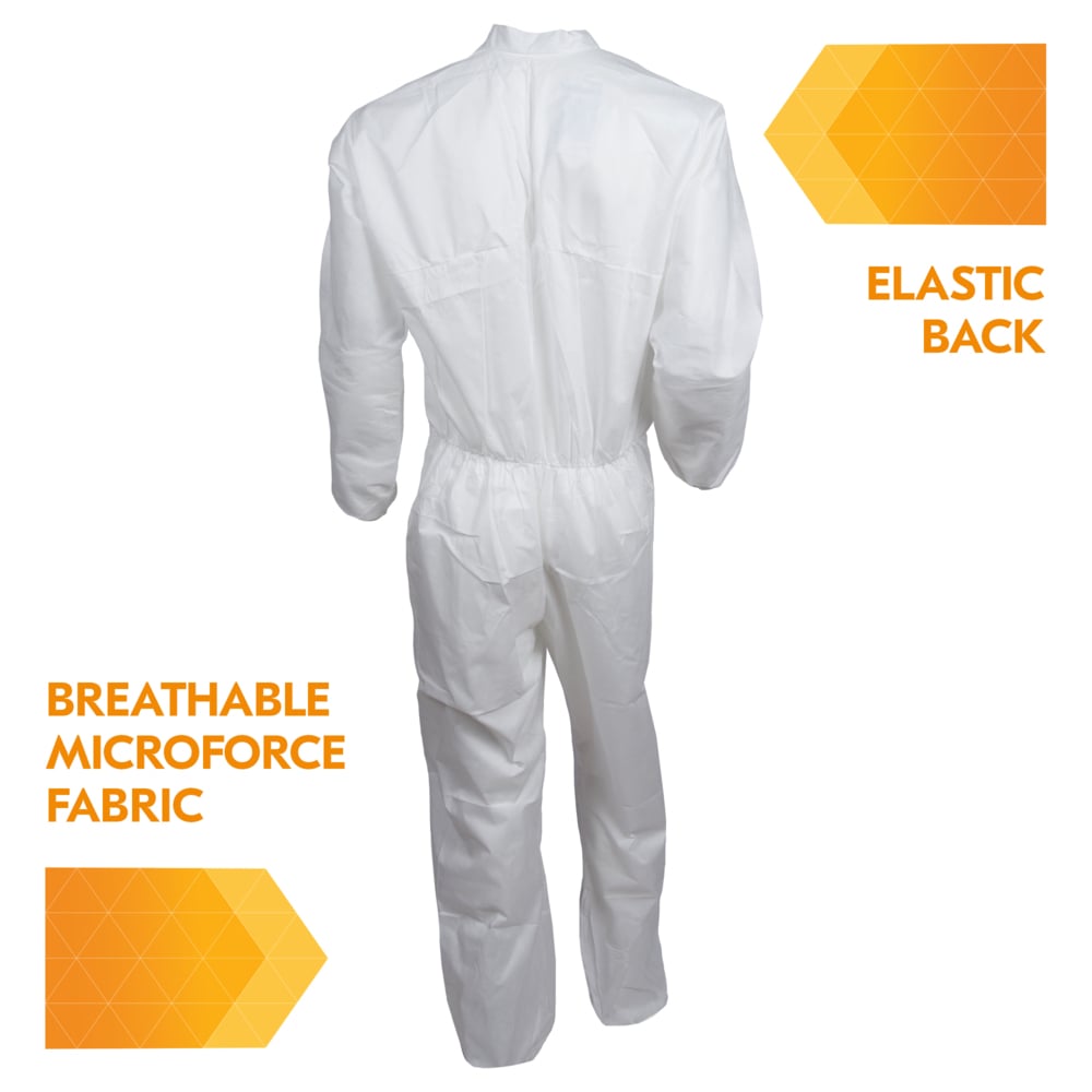 KleenGuard™ A30 Breathable Splash & Particle Protection Coveralls (30918), White, 6XL (Qty 21) - 30918