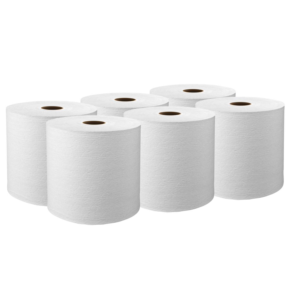 Essuie-tout en rouleau Kleenex® (11090) avec poches d’absorbance de qualité supérieure, noyau de 1,5 po, blanc, 600 pi/rouleau, 6 rouleaux/caisse, 3 600 pi/caisse - 11090