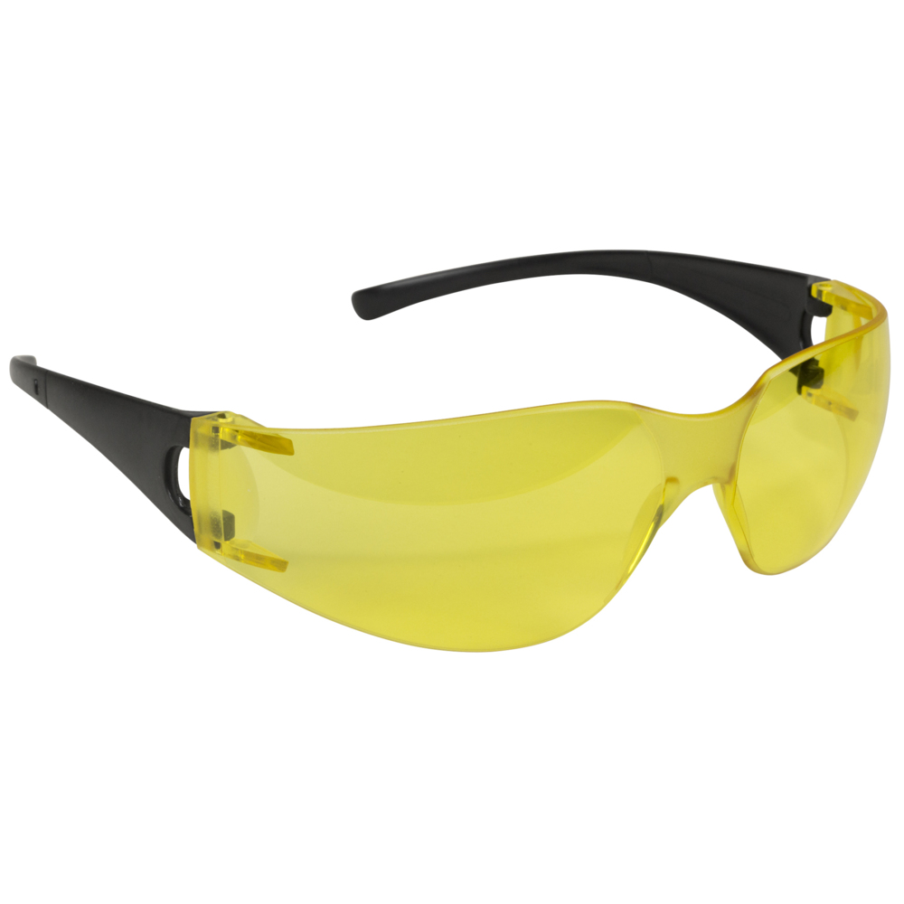 KleenGuard™ Element Safety Glasses (29094), Lightweight, Economical, Disposable, Metal-Free, Amber Lens, Black Frame, 12 Pairs / Case - 29094