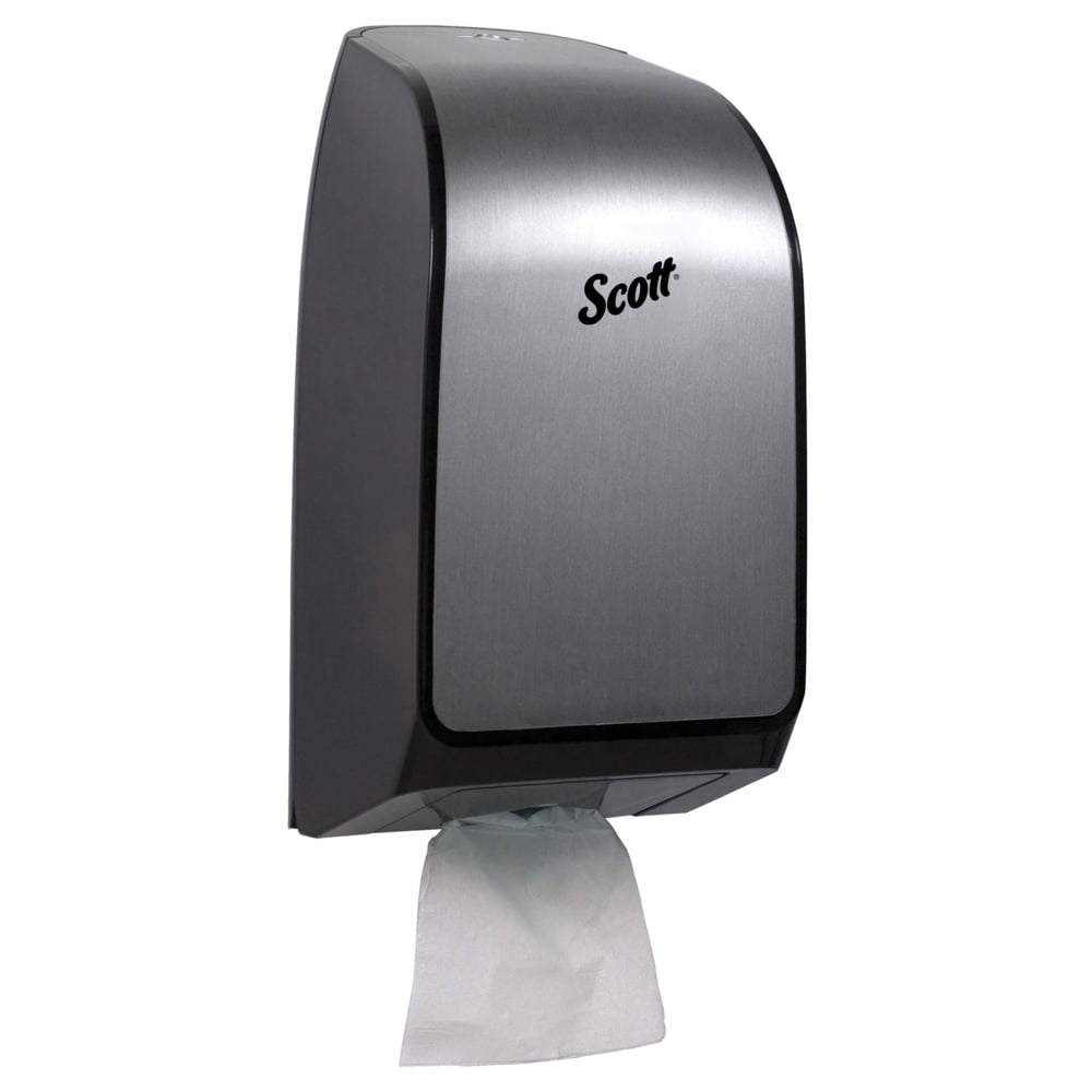 Scott® Hygienic Bathroom Tissue Dispenser (39729), Stainless, 7.00" x 5.72" x 13.33" (Qty 1) - 39729