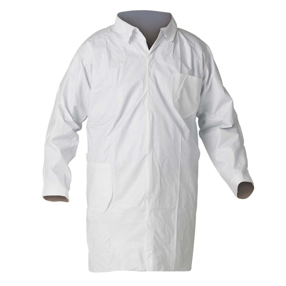 KleenGuard™ A40 Liquid & Particle Protection Lab Coats (30935), White, 5XL (Qty 30) - 30935