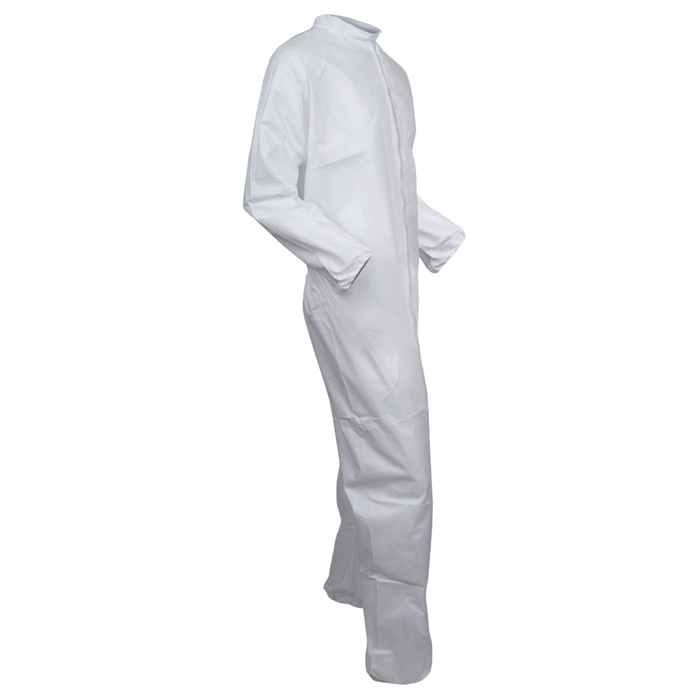 KleenGuard™ A40 Liquid & Particle Protection Coveralls (37686), Zipper Front, White, Reflex Design, XL (Qty 25) - 37686