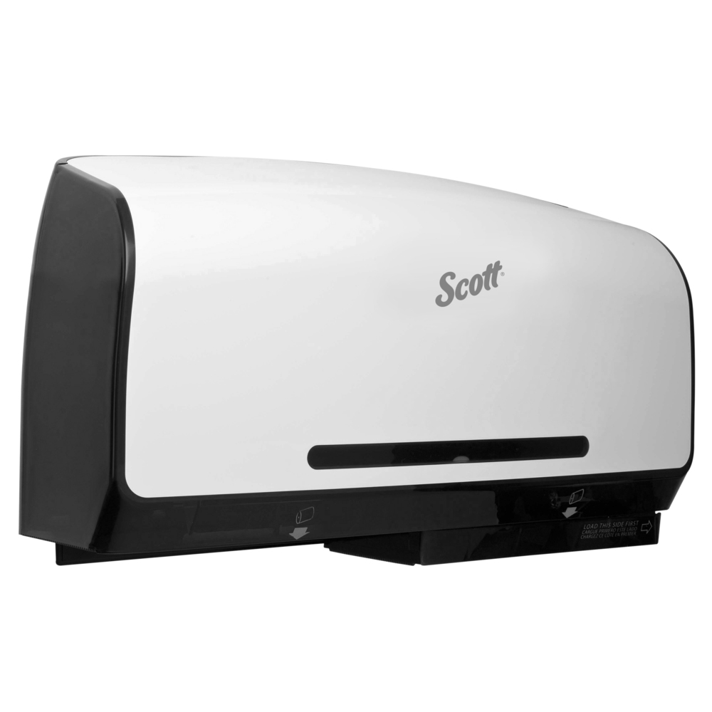 Scott® Pro Coreless Jumbo Roll Toilet Paper Dispenser (39730), Twin Roll, White, 20.25" x 6.25" x 11.60" (Qty 1) - 39730