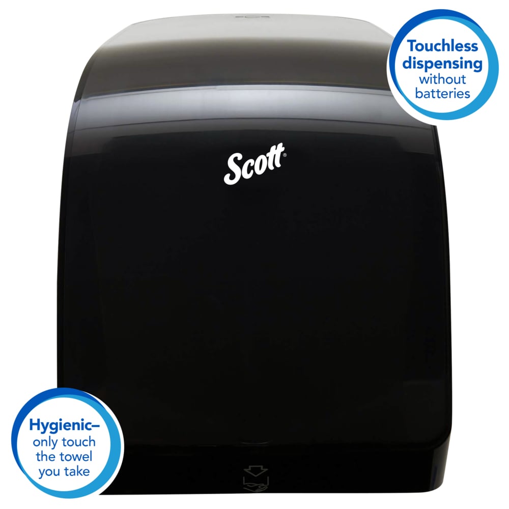 Scott® Pro Manual Hard Roll Towel Dispenser (29734), Black, for Green Core Scott® Pro Roll Towels, 12.66" x 16.44" x 9.18" (Qty 1) - 29734