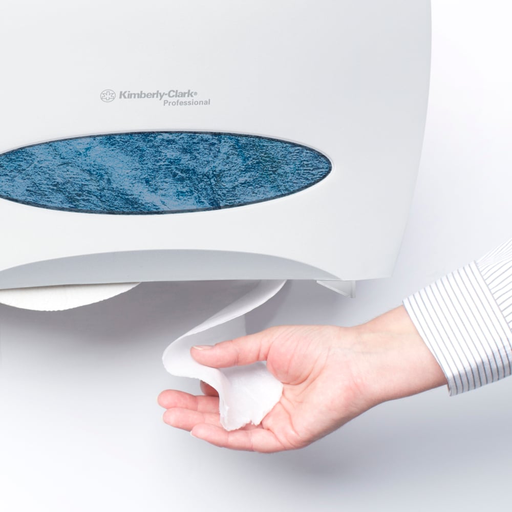 Scott® Essential™ Jumbo Roll Toilet Paper Dispenser (09508), White, 16.0" x 13.88" x 5.75" (Qty 1) - 09508