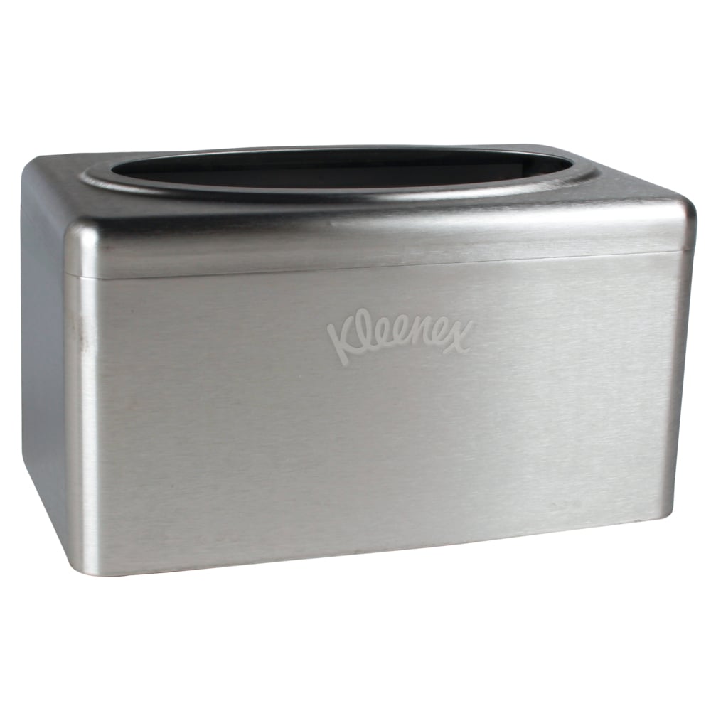 Cache-boîte en acier inoxydable pour distributrice de comptoir de Kleenex (09924), pour boîte POP-UP d’essuie-mains de Kleenex, 2 par caisse - 09924