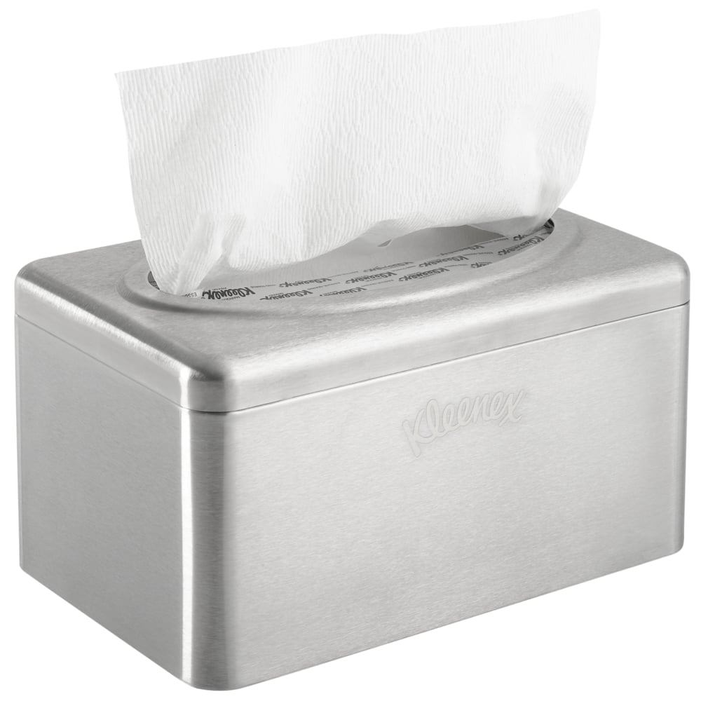 Kleenex® Folded Box Towel Dispenser (09924), Stainless Steel, 10.4" x 6.1" x 5.4" (Qty 2) - 09924