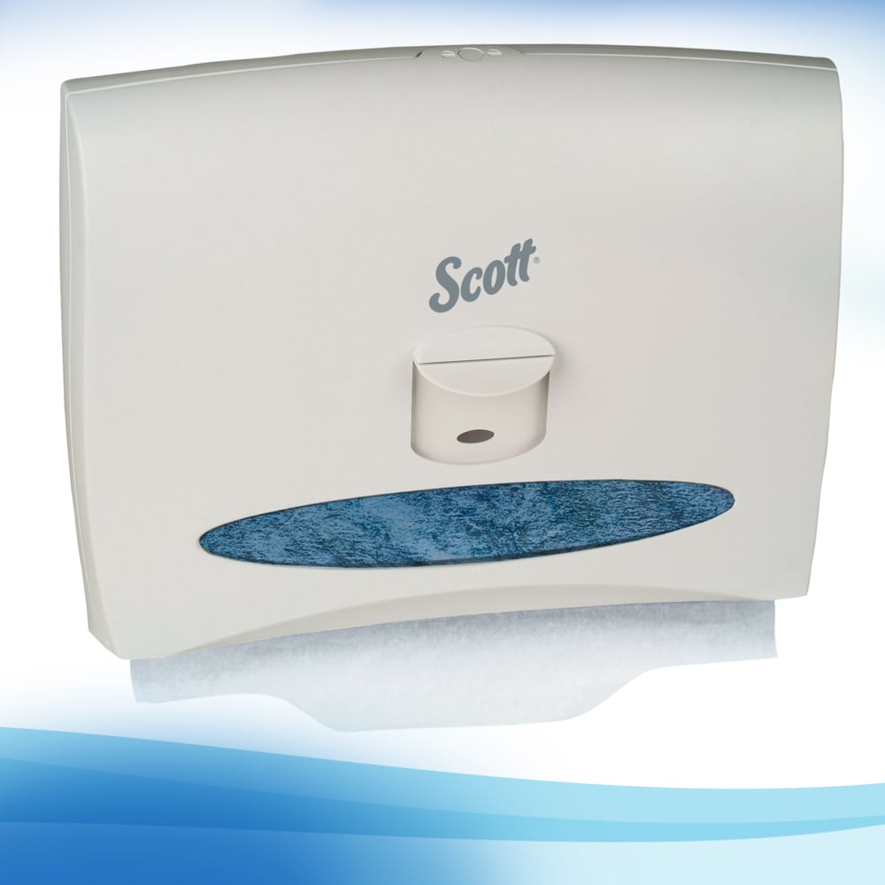 Couvre-sièges de toilette Scott Pro (07410), blanc, 15 po x 17 po,  jetables, 125 couvre-sièges/paquet, 24 paquets/caisse