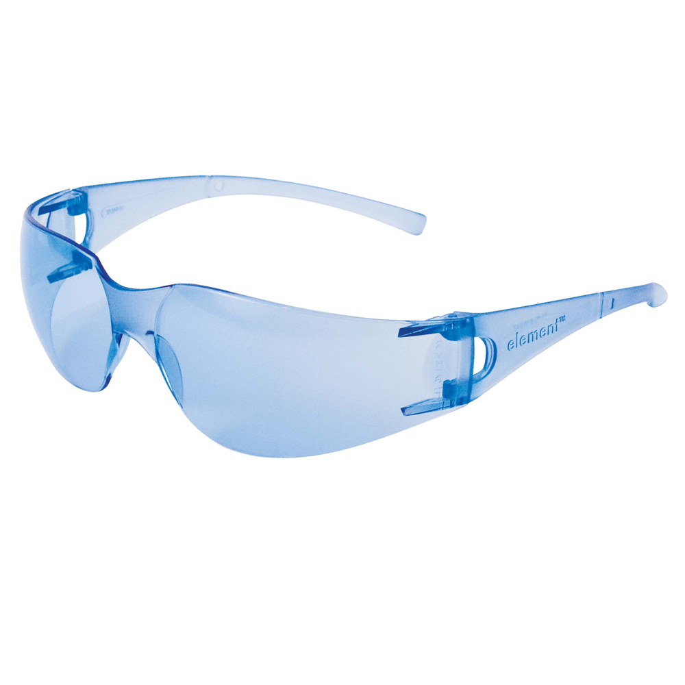 Lunettes de sécurité kleenguard Element (33072), légères, économiques, jetables, sans métal, verres et monture bleu clair, 12 paires/caisse - 33072