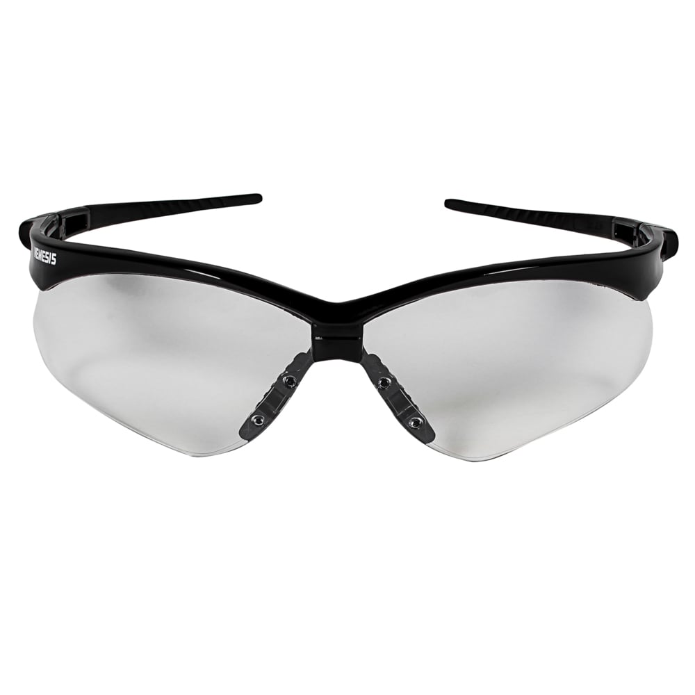KleenGuard™ V30 Nemesis Safety Glasses (25679), with KleenVision™ Anti-Fog Coating, Clear Lenses, Black Frame (Qty 12) - 25679