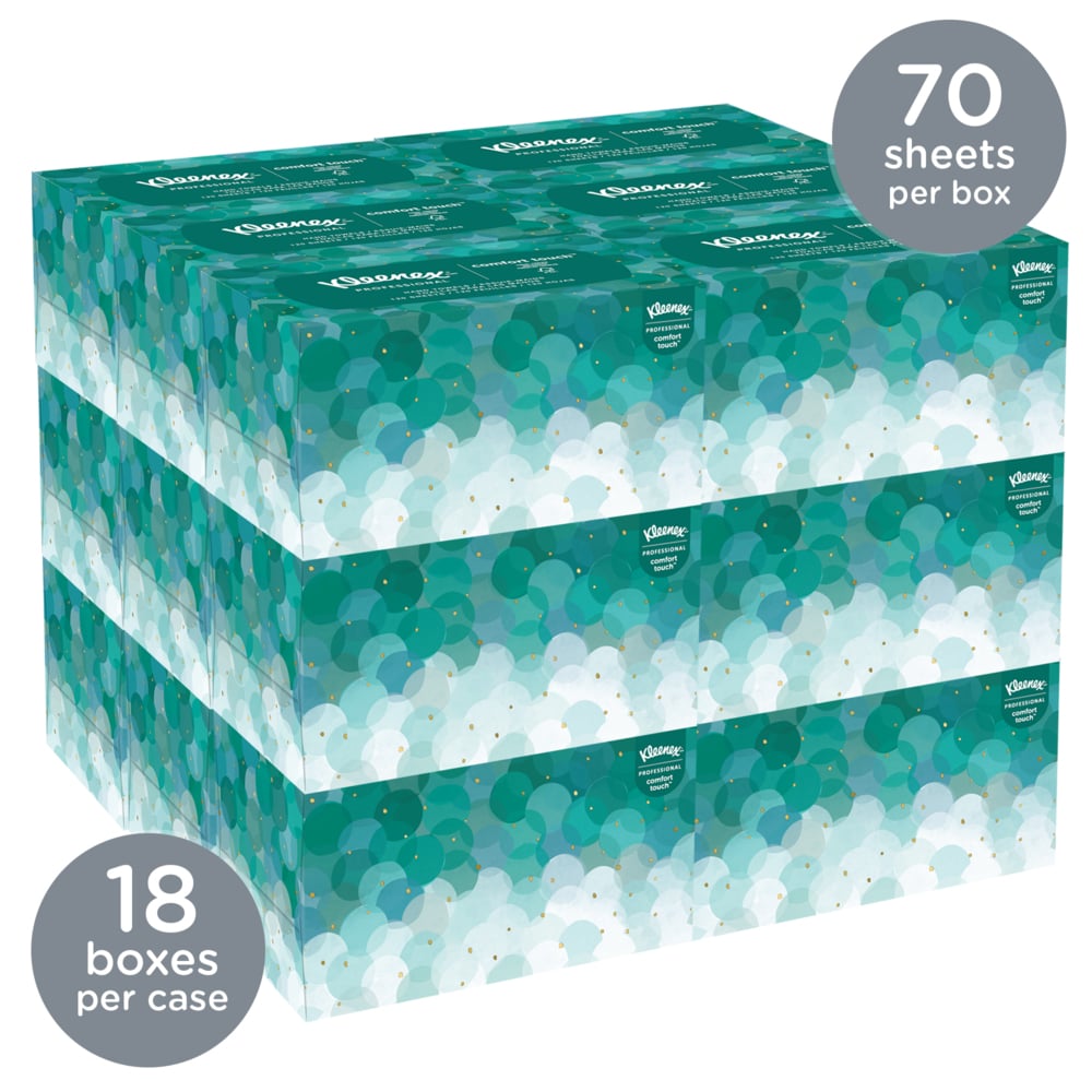 Kleenex® Hand Towels (11268), Ultra Soft and Absorbent, Pop-Up Box, White, (18 Boxes/Case, 70 Sheets/Box, 1,260 Sheets/Case) - 11268