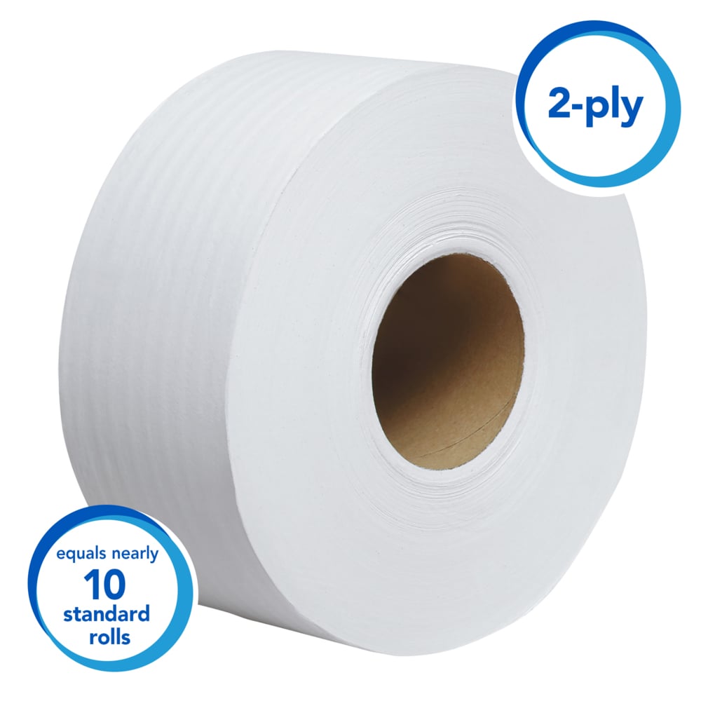 Scott® Essential Jumbo Roll Toilet Paper (07827), 2-Ply, White (2,000 '/Roll, 6 Rolls/Case, 12,000'/Case) - 07827