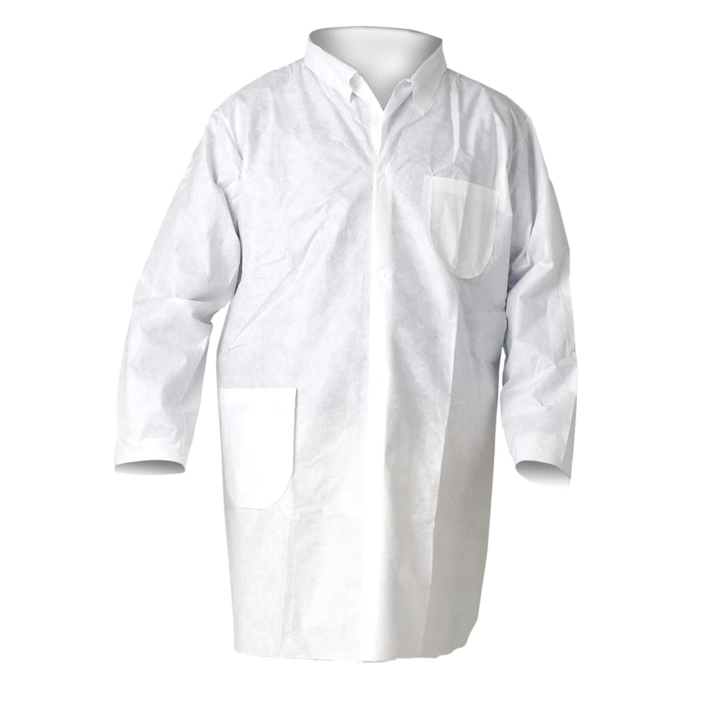 KleenGuard™ A20 Breathable Particle Protection Lab Coats (42201), White, XS (Qty 25) - 42201