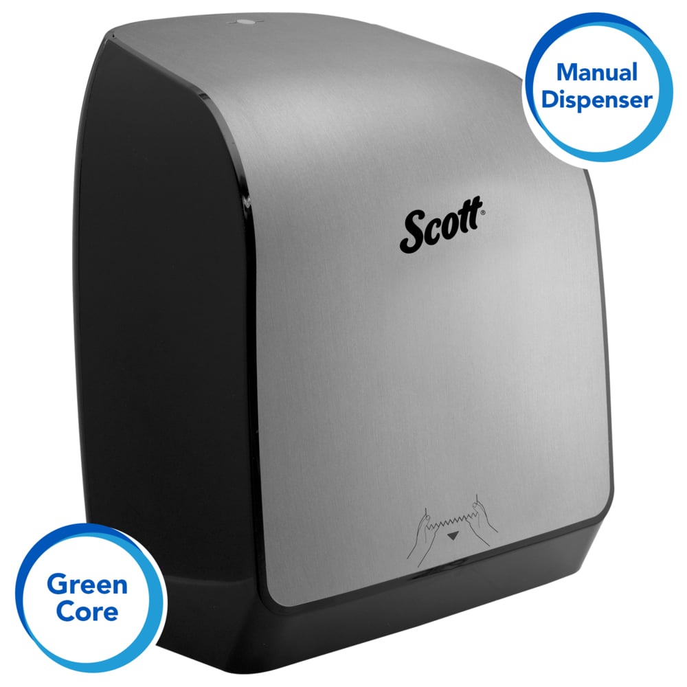 Scott® Pro Manual Hard Roll Towel Dispenser (29736), Stainless, 12.66" x 16.44" x 9.18" (Qty 1) - 29736