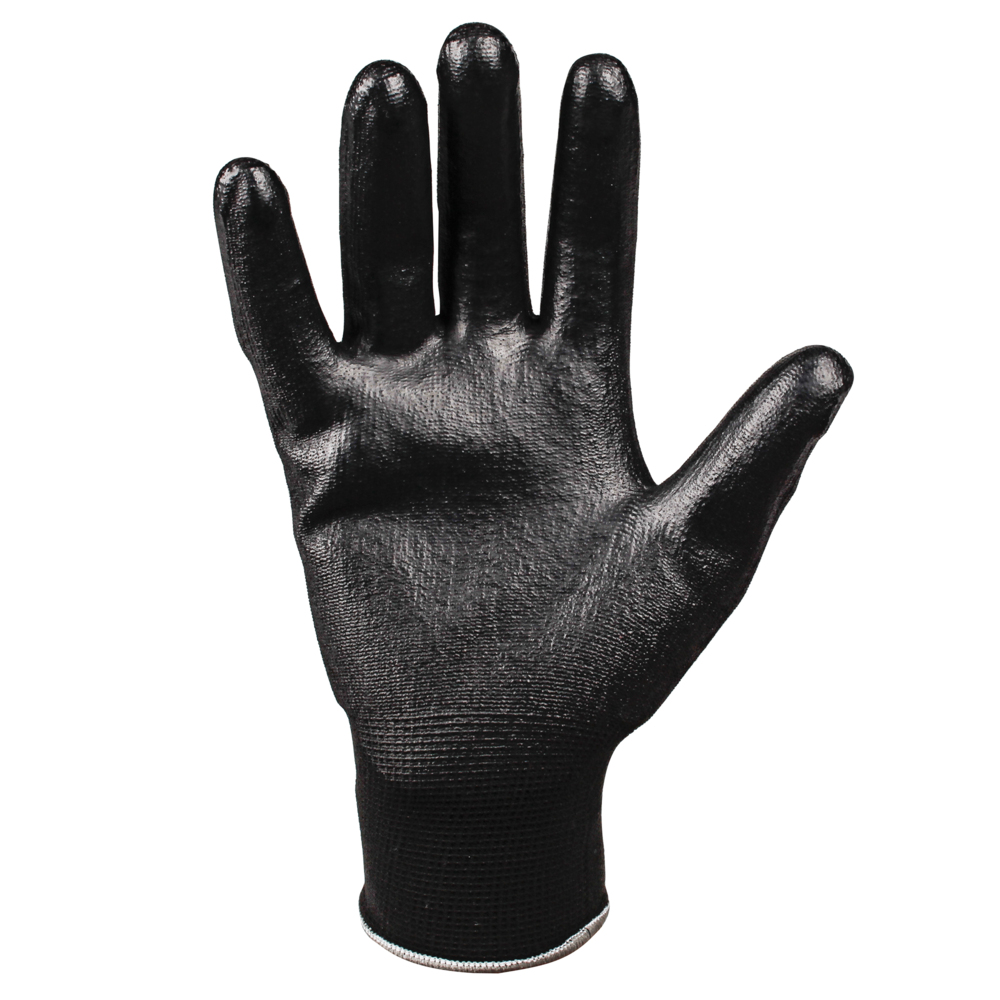 KleenGuard™ G40 Smooth Nitrile Coated Gloves (38431), Size 10.0 (XL), Seamless Knit Back, Level 3 Abrasion Rating, Black, 12 Pairs / Bag, 5 Bags / Case, 60 Pairs - 38431