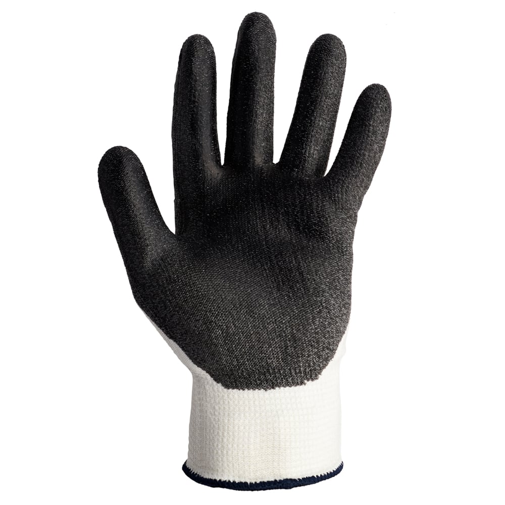 Gants économiques résistants aux coupures de niveau 3 KleenGuard G60 (38689), noirs et blancs, petits, 12 paires/sac, 1 sac - 38689