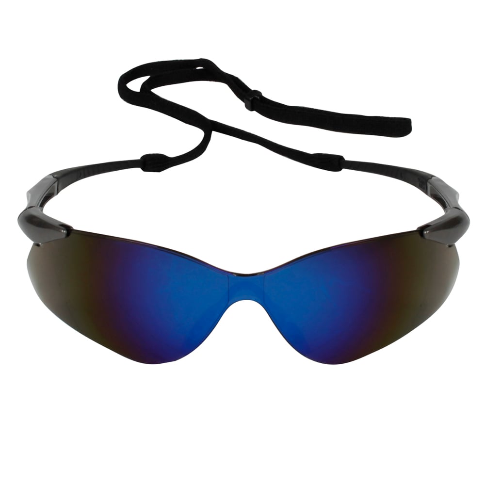 KleenGuard™ Nemesis™ VL Safety Glasses (20471), with Anti-Fog Coating, Blue Lenses, Gunmetal Frame, UV Protection, Unisex for Men and Women (Qty 12) - 20471