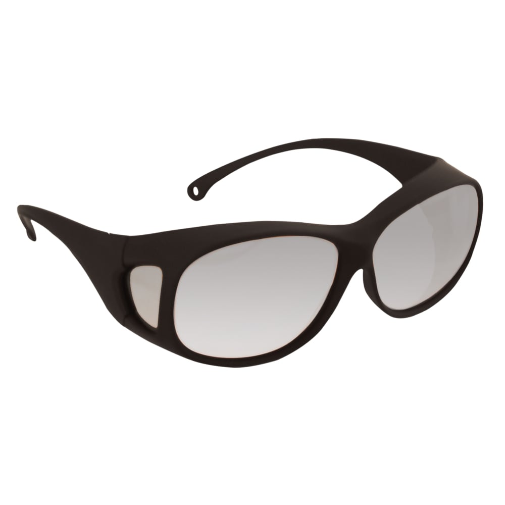 Surlunettes de sécurité de KleenGuard (20748), port par-dessus les lunettes correctrices, verres d’intérieur et d’extérieur, monture noire, 12 paires - 20748