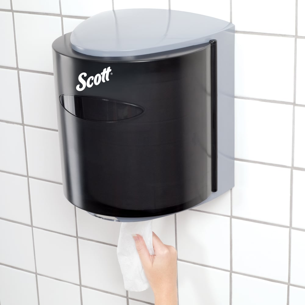 Scott® Essential™ Center-Pull Towel Dispenser (09989), Smoke (Black), 10.3" 11.9" x 9.3" (Qty 1) - 09989