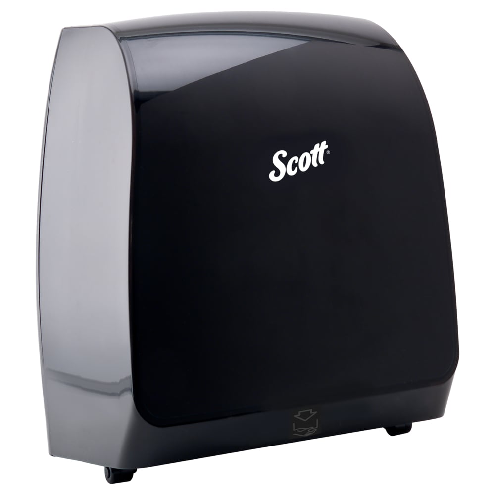 Scott® Pro™ Manual Hard Roll Towel Dispenser (34346), Black, for Blue Core Scott® Pro™ Roll Towels, 12.66" x 16.44" x 9.18" (Qty 1) - 34346