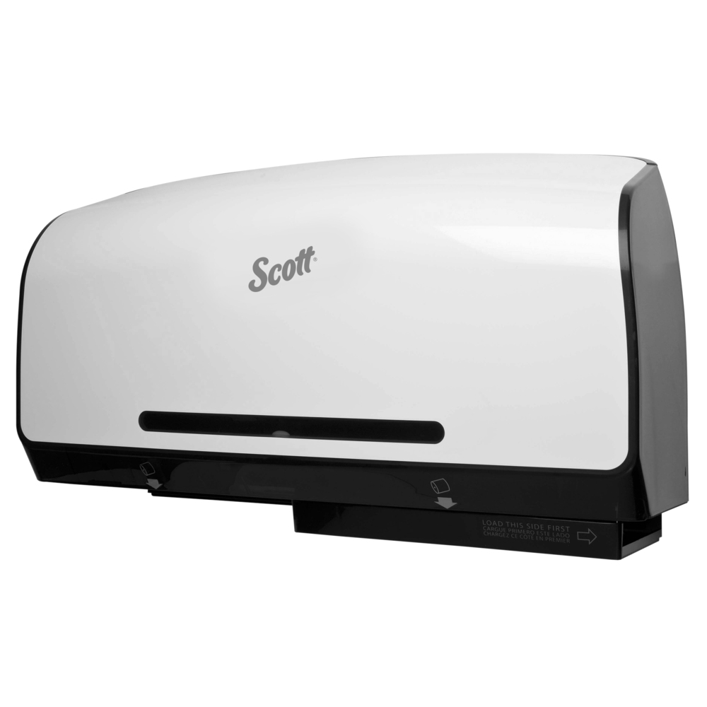 Scott® Pro Coreless Jumbo Roll Toilet Paper Dispenser (39730), Twin Roll, White, 20.25" x 6.25" x 11.60" (Qty 1) - 39730