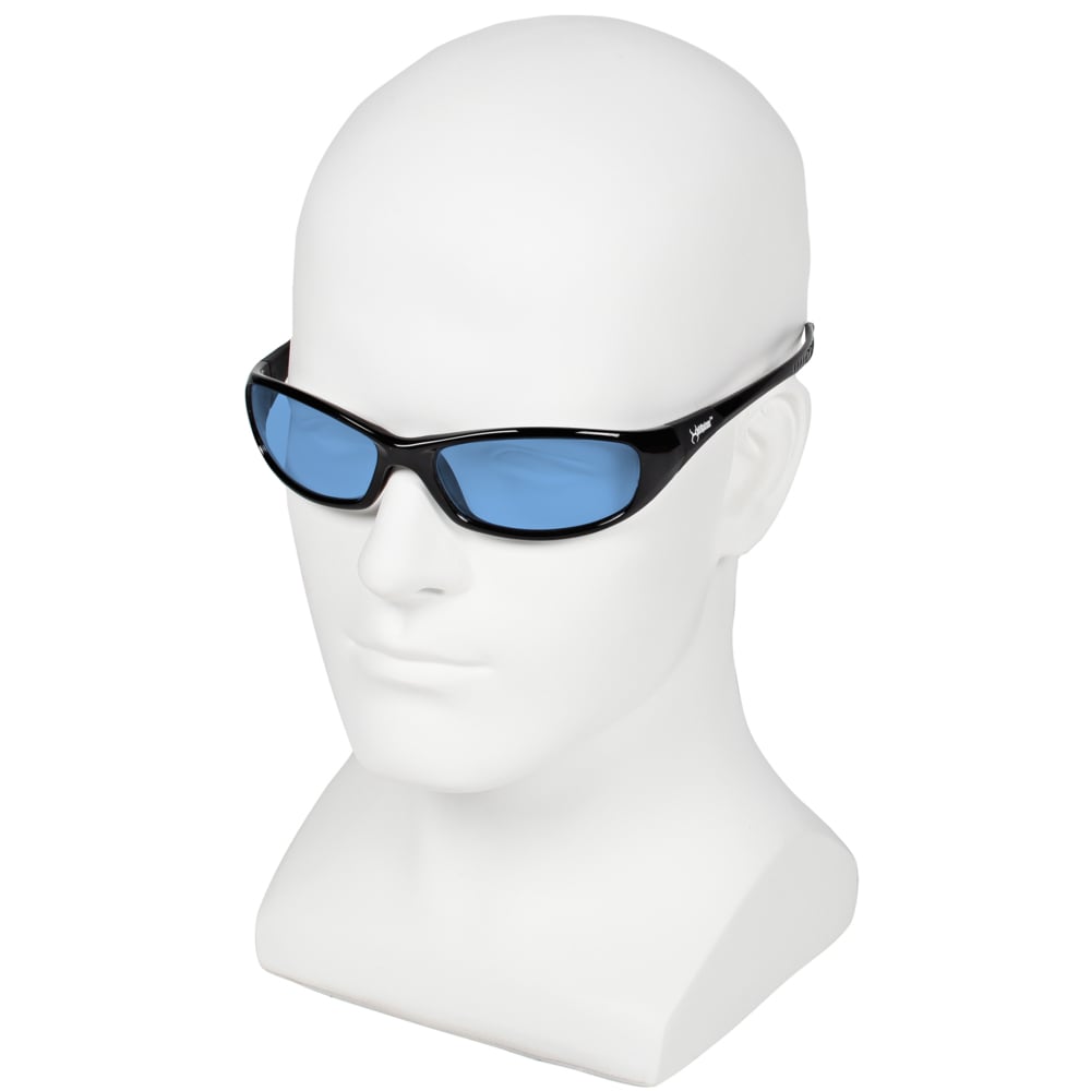 KleenGuard™ V40 Hellraiser™ Safety Glasses (20542), Light Blue Lenses, Black Frame, Unisex for Men and Women (Qty 12) - 20542