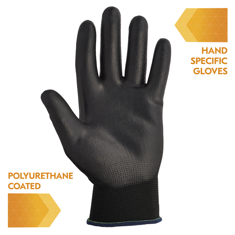 KleenGuard™ G40 Polyurethane Coated Gloves (37726), XL, High Dexterity, Black, 6 Pairs for Vending Bag, 10 Bags / Case - 37726