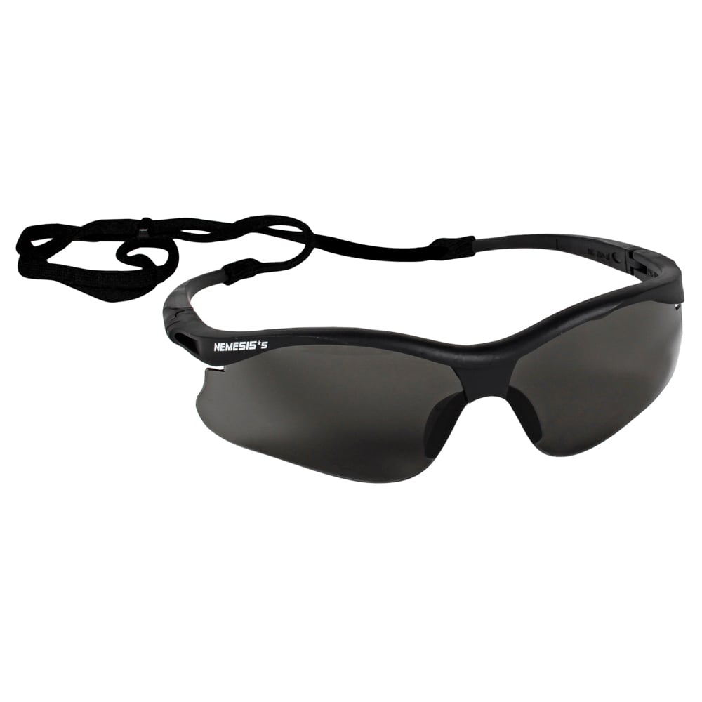 KleenGuard™ Nemesis™ Small Safety Glasses (38476), Smoke Lenses, Black Frame, Unisex for Men and Women (Qty 12) - 38476