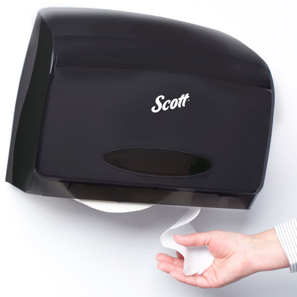 Scott® Essential™ Coreless Jumbo Roll Toilet Paper Dispenser (09602), Black, 14.25" x 9.75" x 6.00" (Qty 1) - 09602