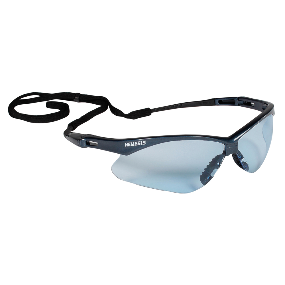 KleenGuard™ V30 Nemesis™ Safety Glasses (19639), Light Blue Lenses with KleenVision™ Anti-Fog coating, Blue Frame, Unisex Eyewear for Men and Women (12 Pairs/Case) - 19639