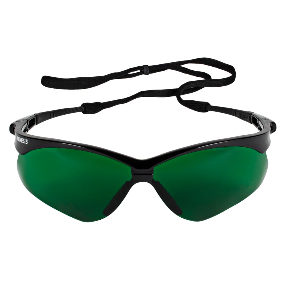 KleenGuard™ V30 Nemesis Safety Glasses (25692), IRUV Shade 3.0 Lenses with Black Frame, 12 Pairs / Case - 25692