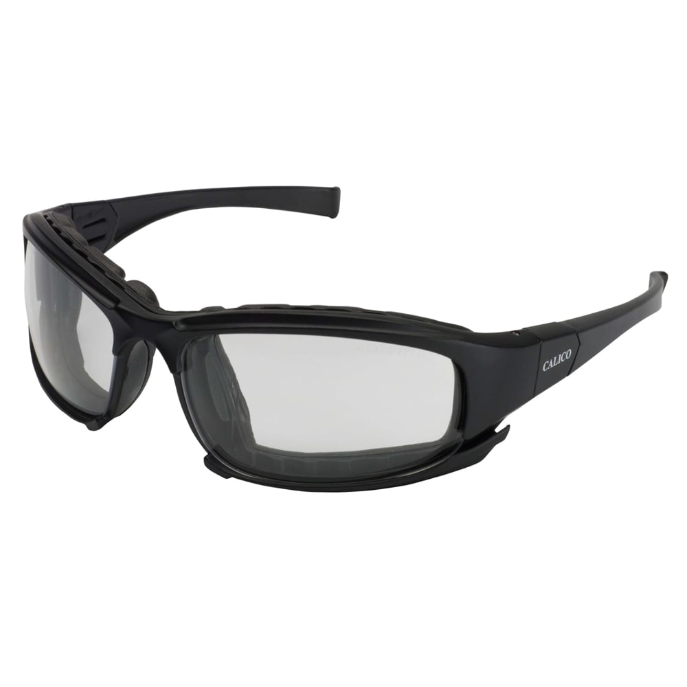 KleenGuard™ V50 Calico™ Safety Glasses (25672), with KleenVision™ Anti-Fog Coating, Clear Lenses, Black Frame, Unisex for Men and Women (Qty 12) - 25672