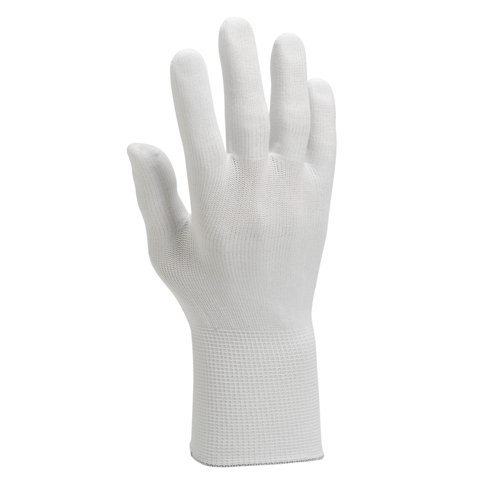 KleenGuard™ G35 Inspection Gloves (38717), Seamless, 100% Nylon Knit, Ambidextrous, White, Small, 120 Pairs / Case, 10 Bags of 12 Pairs - 38717