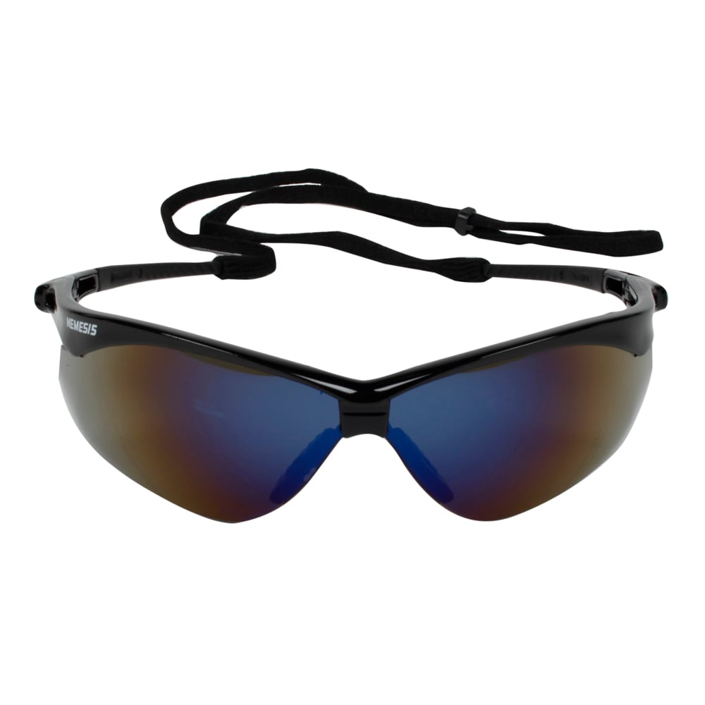 KleenGuard™ Nemesis™ CSA Safety Glasses (20382), Blue Mirror Lenses, Black Frame, CSA Certified, Unisex for Men and Women (Qty 12) - 20382