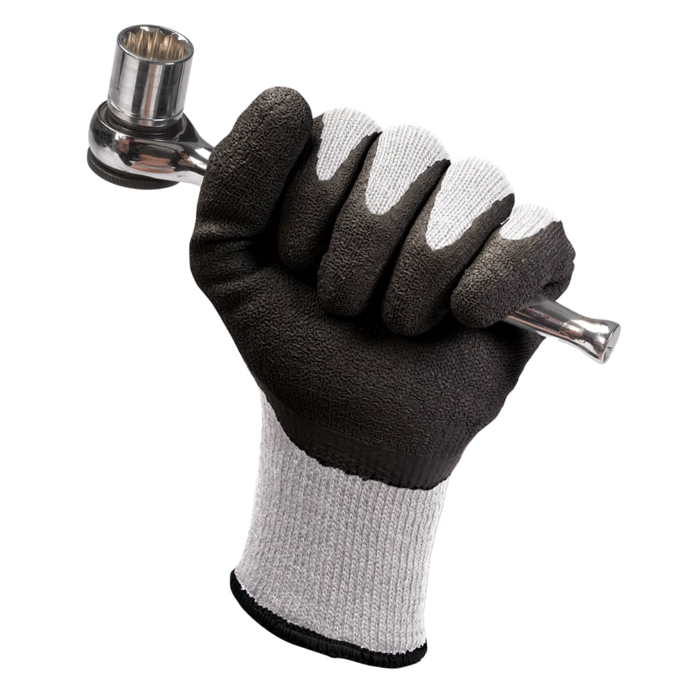 KleenGuard™ G60 Level 3 Economy Cut Resistant Gloves (38693), Black & White, 2XL, 12 Pairs / Bag, 1 Bag - 38693