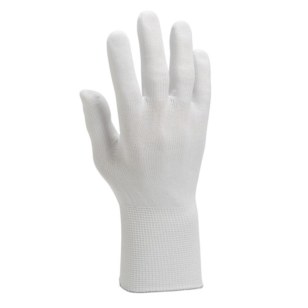 Gants d’inspection KleenGuard G35 (38719), sans couture, 100 % tricot de nylon, ambidextres, blancs, grands, 120 paires/caisse, 10 sacs de 12 paires - 38719