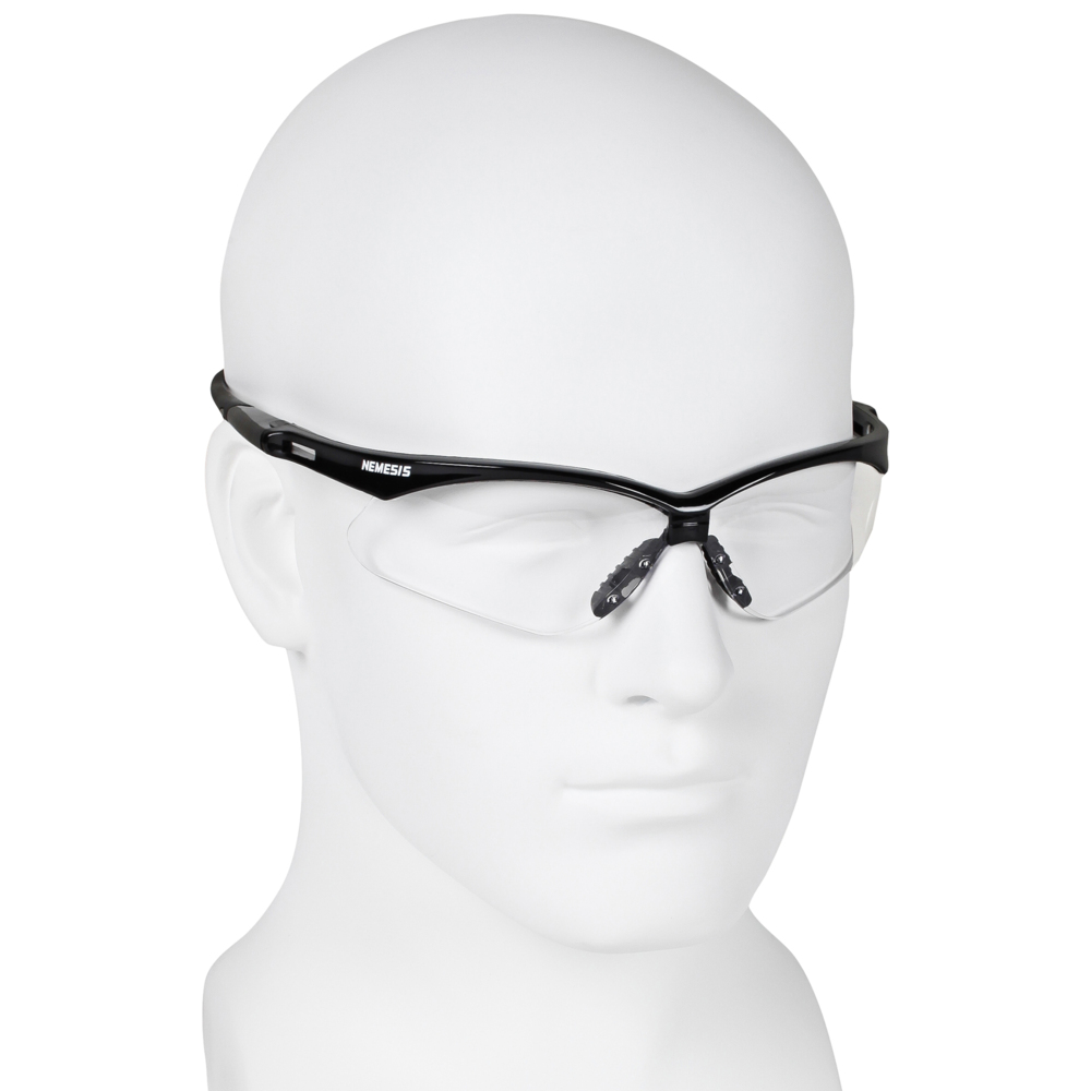 KleenGuard™ V30 Nemesis Safety Glasses (25679), with KleenVision™ Anti-Fog Coating, Clear Lenses, Black Frame (Qty 12) - 25679