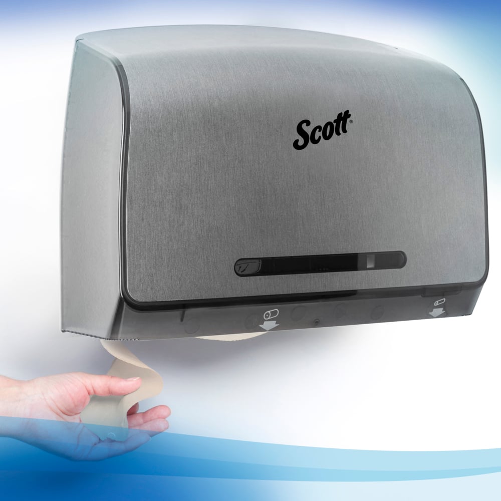 Scott® Pro Coreless Jumbo Roll Toilet Paper Dispenser (39709), Stainless, 14.13" x 10.39" x 5.87" (Qty 1) - 39709