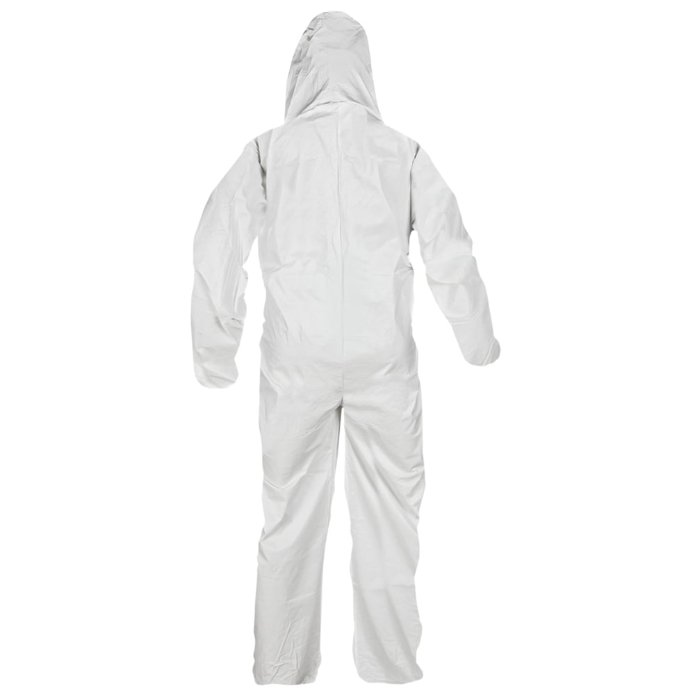 KleenGuard™ A40 Liquid & Particle Protection Coveralls (44324), Zipper Front, Elastic Wrists, Ankles & Hood, White, XL (Qty 25) - 44324